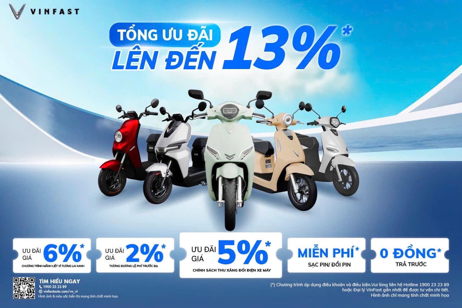 Ưu đãi hấp dẫn khi mua xe máy điện VinFast