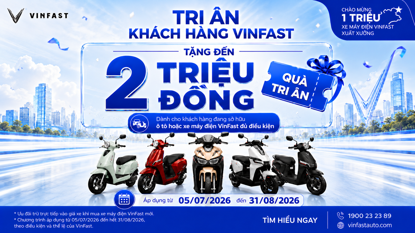 Chương trình ưu đãi dành cho khách hàng đang sở hữu xe máy điện VinFast